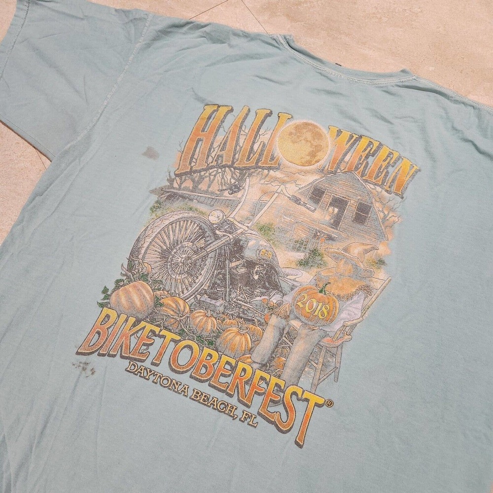 Biketoberfest Halloween‎ Daytona Beach Motorcycle Biker T Shirt Mens 2XL STAINED